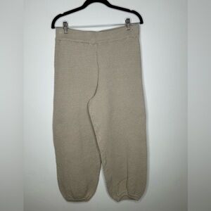 Free People Beach Knit Hailee Barrel Leg Cotton Pull on Pants Ivory size medium